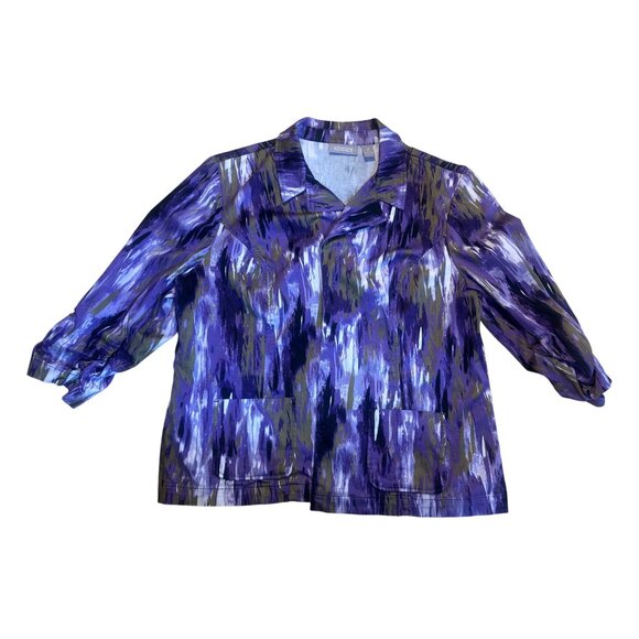 Chico’s Abstract Open Jacket Purple Size 3 Large NWOT - Picture 3 of 5
